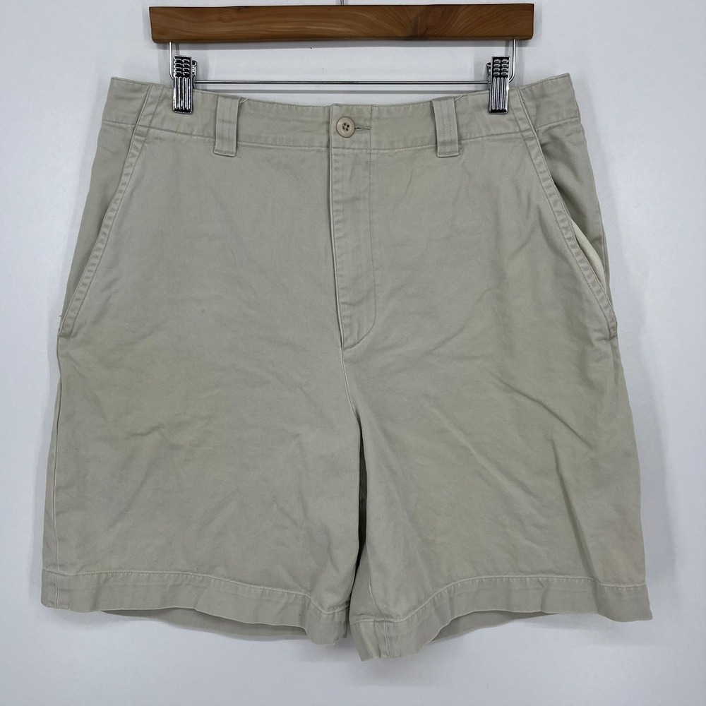 Abercrombie & Fitch Mens Khaki Chino Shorts Tan Cotton Size 34 Vtg 90s